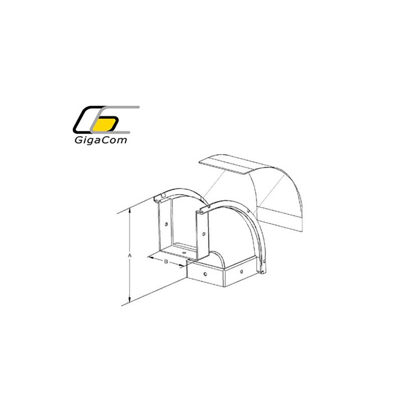 Cot vertical exterior (coborare) 90Â° 50mm galben