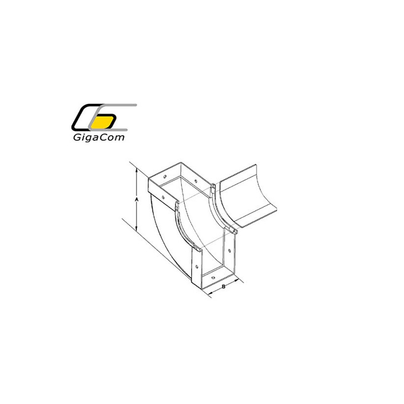 Cot vertical interior (urcare) 90Â° 50mm galben