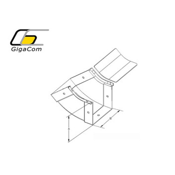 Cot vertical interior (urcare) 45Â° 50mm galben