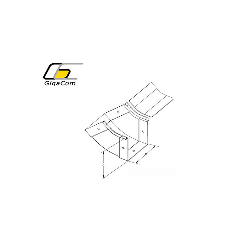 Cot vertical interior (urcare) 45Â° 50mm galben