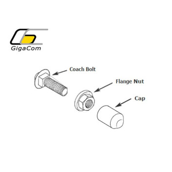 M6x20mm Coach Bolt and nut washer Kit per 100