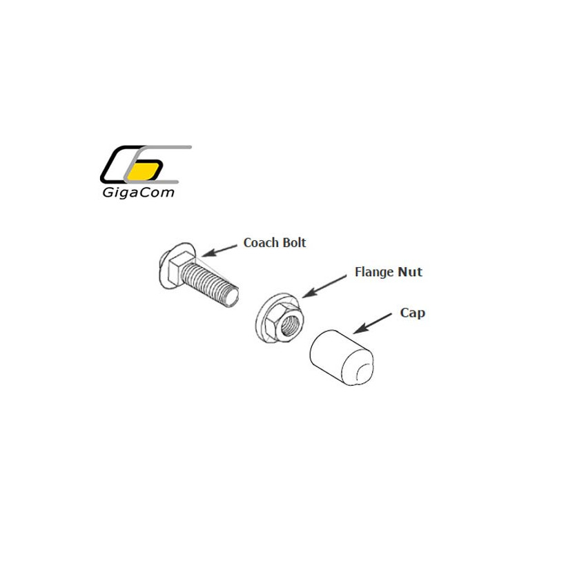 M6x20mm Coach Bolt and nut washer Kit per 100