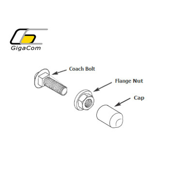 M6x20mm Coach Bolt, Washer and Wing Nut Kit per 100