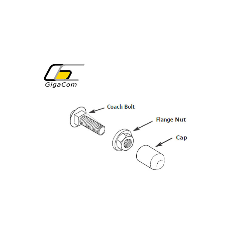 M6x20mm Coach Bolt, Washer and Wing Nut Kit per 100