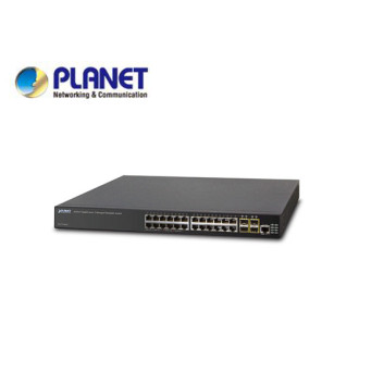 Layer 3 24-Port 10/100/1000T with 4-port shared 1000X SFP + 4-Port 10G SFP+ Stackable Managed Switch