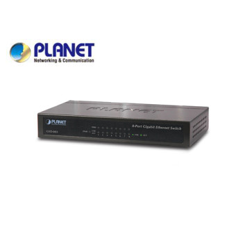 8-Port 10/100/1000Mbps Gigabit Ethernet Switch (External Power) - Metal Case