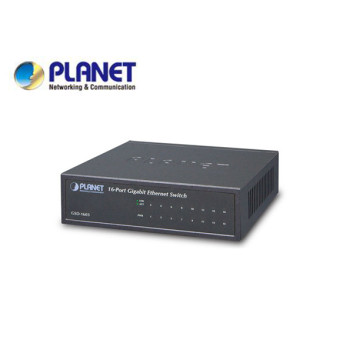 16-Port 10/100/1000Mbps Gigabit Ethernet Switch (External Power) - Metal Case