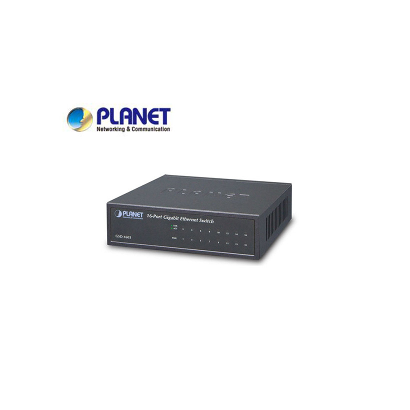 16-Port 10/100/1000Mbps Gigabit Ethernet Switch (External Power) - Metal Case