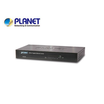 8-Port 1000Base-T Desktop Gigabit Ethernet Switch - Internal Power