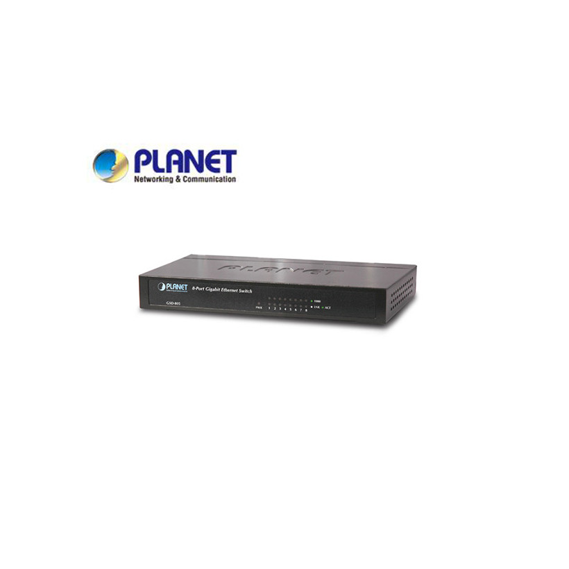 8-Port 1000Base-T Desktop Gigabit Ethernet Switch - Internal Power