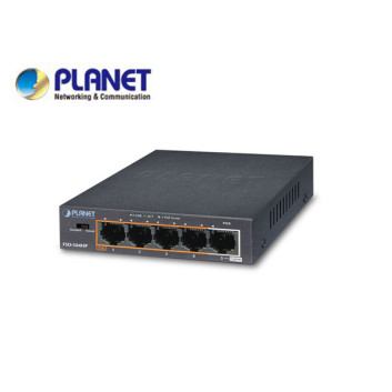 4-Port 10/100Mbps 802.3af/at POE + 1-Port 10/100MBPS Desktop Switch (60W POE Budget, External Power Supply)