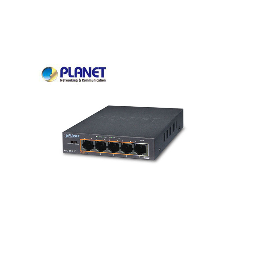 4-Port 10/100Mbps 802.3af/at POE + 1-Port 10/100MBPS Desktop Switch (60W POE Budget, External Power Supply)