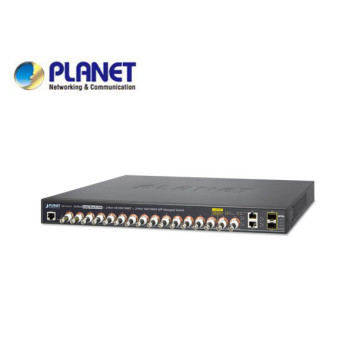 IPv4/IPv6, 16-Port Coax + 2-Port 10/100/1000T + 2-Port 100/1000X SFP Long Reach POE over Coaxial Managed Switch (440W)