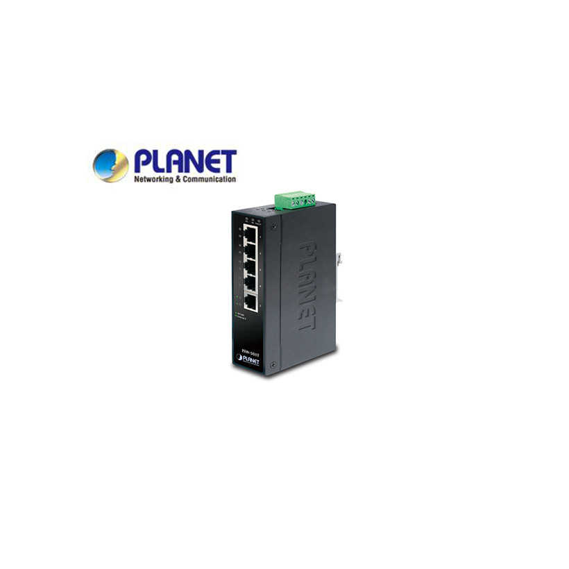 IP30 Slim Type 5-Port Industrial Fast Ethernet Switch (-40 to 75 degree C)