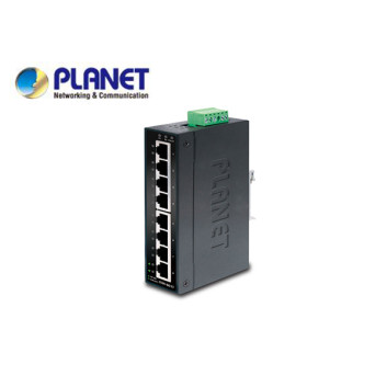 IP30 Slim Type 8-Port Industrial Fast Ethernet Switch (-40 to 75 degree C)