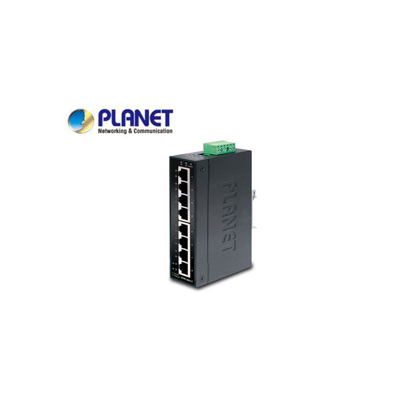 IP30 Slim Type 8-Port Industrial Fast Ethernet Switch (-40 to 75 degree C)