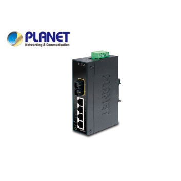 IP30 Slim Type 4-Port Industrial Ethernet Switch + 1-Port 100Base-FX(SC) (-10 - 60 C)