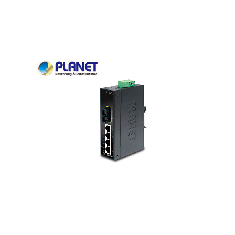 IP30 Slim Type 4-Port Industrial Ethernet Switch + 1-Port 100Base-FX(SC) (-10 - 60 C)