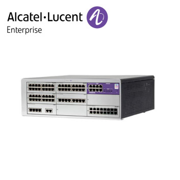 Centrala telefonica IP | TDM Alcatel-Lucent OmniPCX Office Connect in configuratie echipata 8 linii externe si 56 linii interne | Cabinet L (9 sloturi).