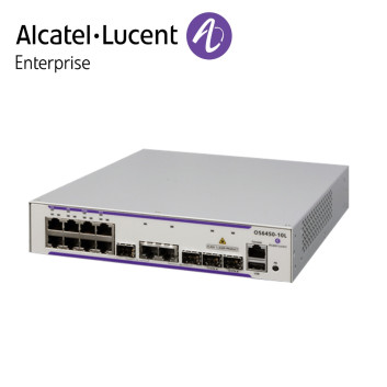 Alcatel-Lucent OmniSwitch 6450 8 porturi RJ-45 10/100/1000 BaseT, 2 SFP/RJ-45 combo, 2 SFP Gigabit ports