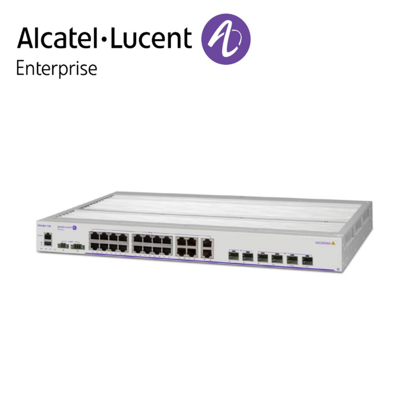 Alcatel-Lucent OmniSwitch 6465 industrial GigE fan-less 22x10/100/1000Base-T PoE+ ports(8x60W), 2x100/1000 Base-X SFP, 4x 1G/10G SFP+