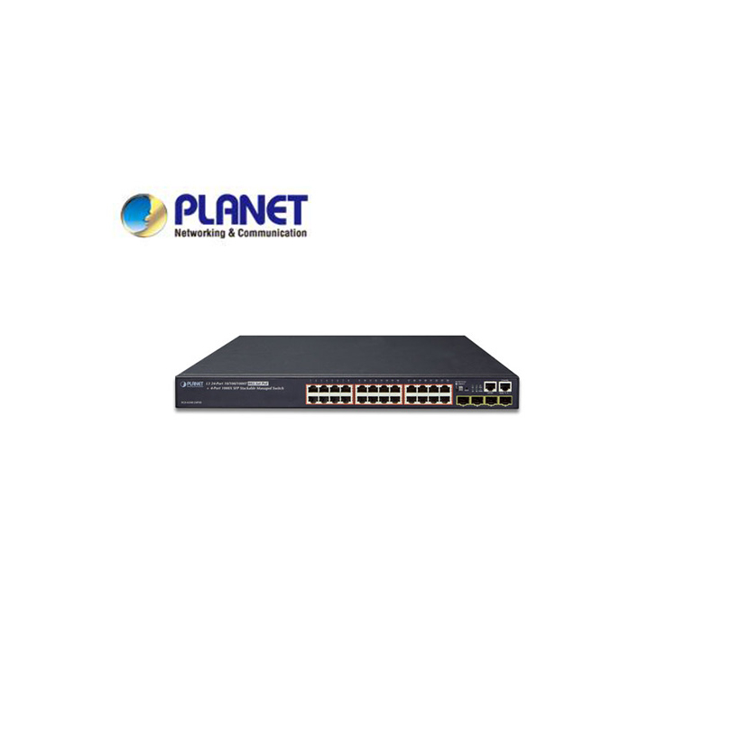 SGS-6340-24T4S: Layer 3 24-Port 10/100/1000T 802.3at POE + 4-Port 1000X SFP Stackable Managed Gigabit Switch (370W)