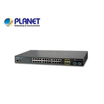 GS-5220-20T4C4X: L2+/L4 20-Port 10/100/1000T + 4-port Gigabit TP/SFP combo + 4-Port 10G SFP+ Managed Switch, with Hardware Layer3 IPv46/IPv6 Static Routing