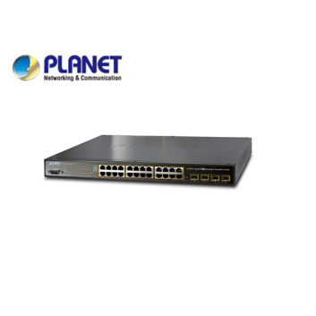 IPv6 Managed 24-Port 802.3af PoE Gigabit Ethernet Switch + 4-Port SFP (400W), stackable