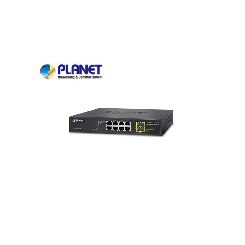 IPv6 Managed 8-Port 10/100/1000Mbps + 2-Port 100/1000X SFP Gigabit Ethernet Switch (Internal Power Supply)