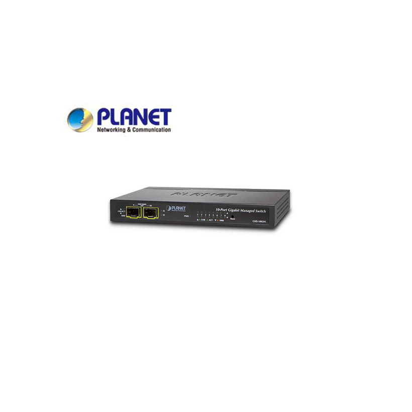 IPv4/IPv6 Managed 8-Port 10/100/1000Mbps + 2-Port 100/1000X SFP Gigabit Desktop Ethernet Switch (POE PD, External PWR)