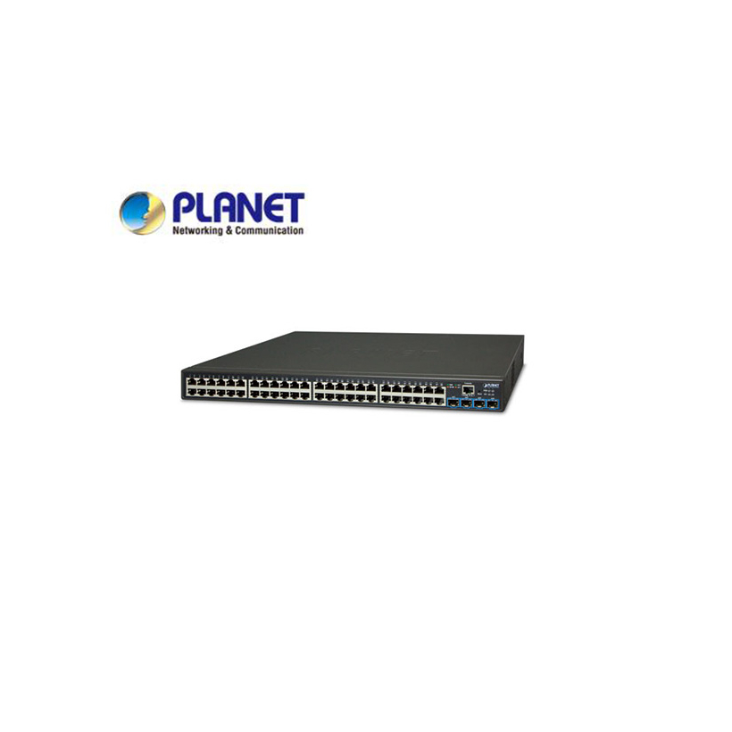 48-port 10/100/1000T + 4-port 10G SFP+ Web Smart Manageable Ethernet Switch, 802.1Q VLAN, IGMP Snooping, MSTP, LACP, SNMPv1/v2c