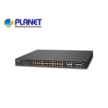 IPv6/IPv4, 24-Port Managed 60W Ultra PoE Gigabit Ethernet Switch + 4-Port Gigabit Combo TP/SFP (600W PoE budget, SNMPv3, 802.1Q VLAN, IGMP Snooping, SSL, SSH, ACL)