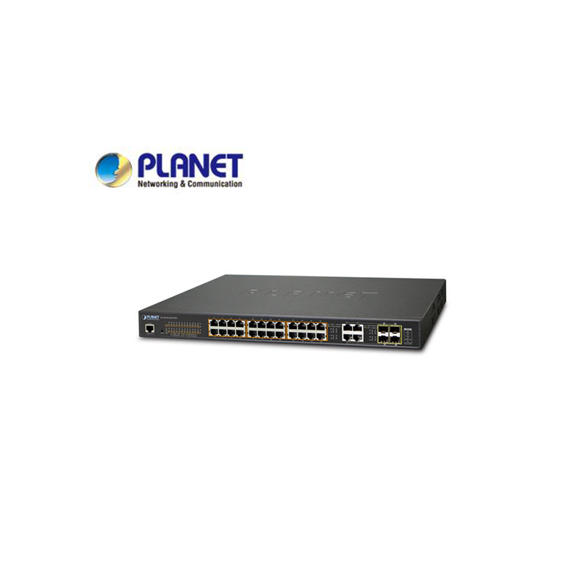 IPv6/IPv4, 24-Port Managed 60W Ultra PoE Gigabit Ethernet Switch + 4-Port Gigabit Combo TP/SFP (600W PoE budget, SNMPv3, 802.1Q VLAN, IGMP Snooping, SSL, SSH, ACL)