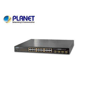 IPv6 L2+/L4 Managed 24-Port 802.3at PoE+ Gigabit Ethernet Switch + 4-Port Shared SFP (220W)