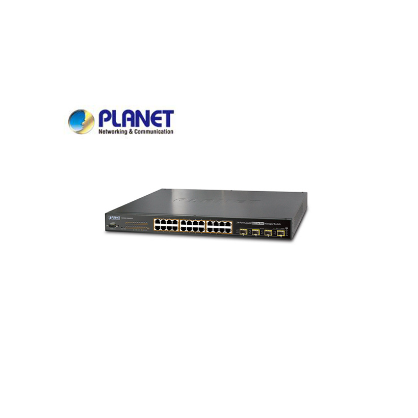 IPv6 L2+/L4 Managed 24-Port 802.3at PoE+ Gigabit Ethernet Switch + 4-Port Shared SFP (220W)