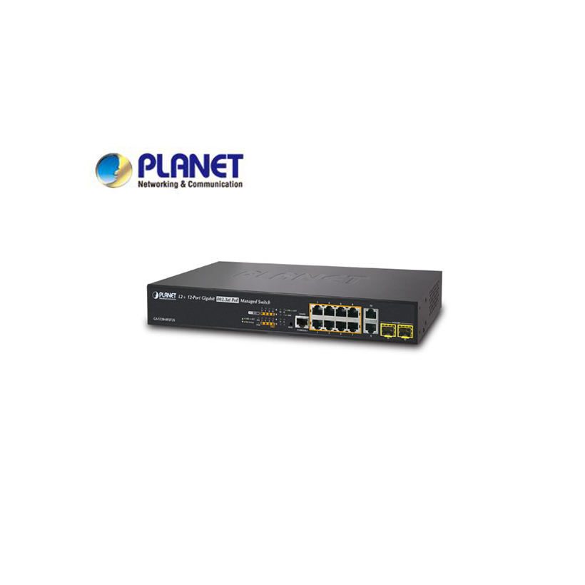 IPv4/IPv6 L2+/L4 Managed 8-Port 802.3at High Power PoE Gigabit Ethernet Switch + 2-Port 100/1000SFP + 2-Port 10/100/1000T RJ45 (240W)