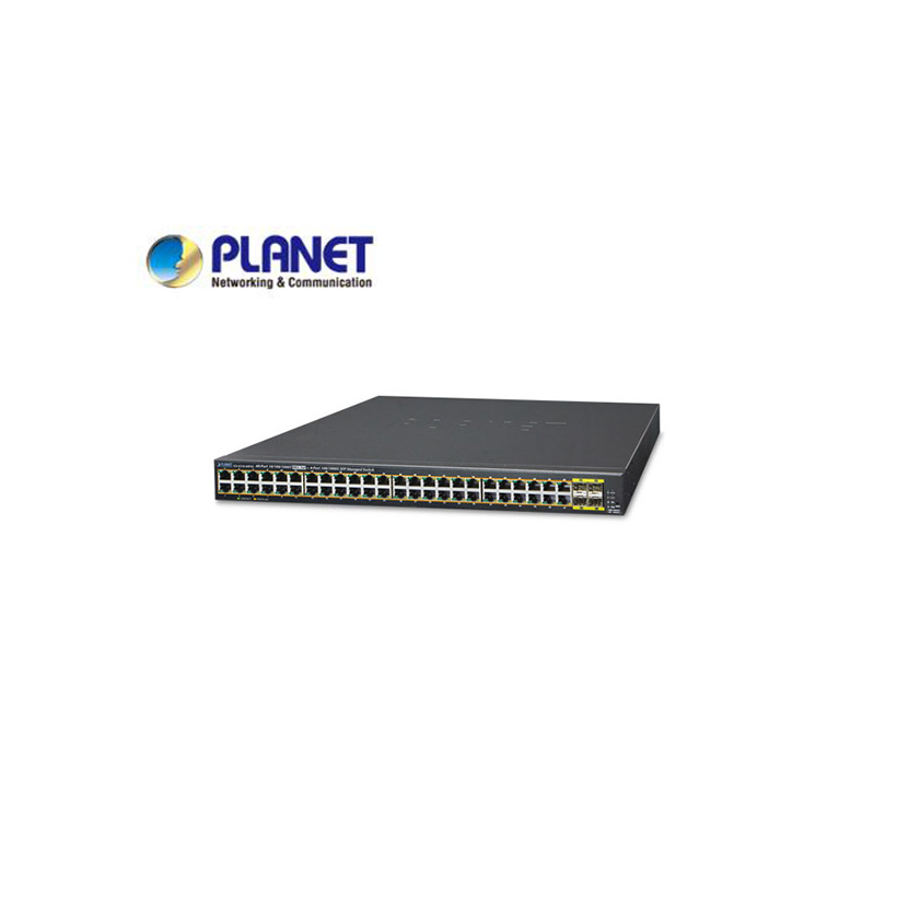 IPv6/IPv4, 48-Port Managed 802.3at POE+ Gigabit Ethernet Switch + 4-Port 100/1000X SFP (440W)