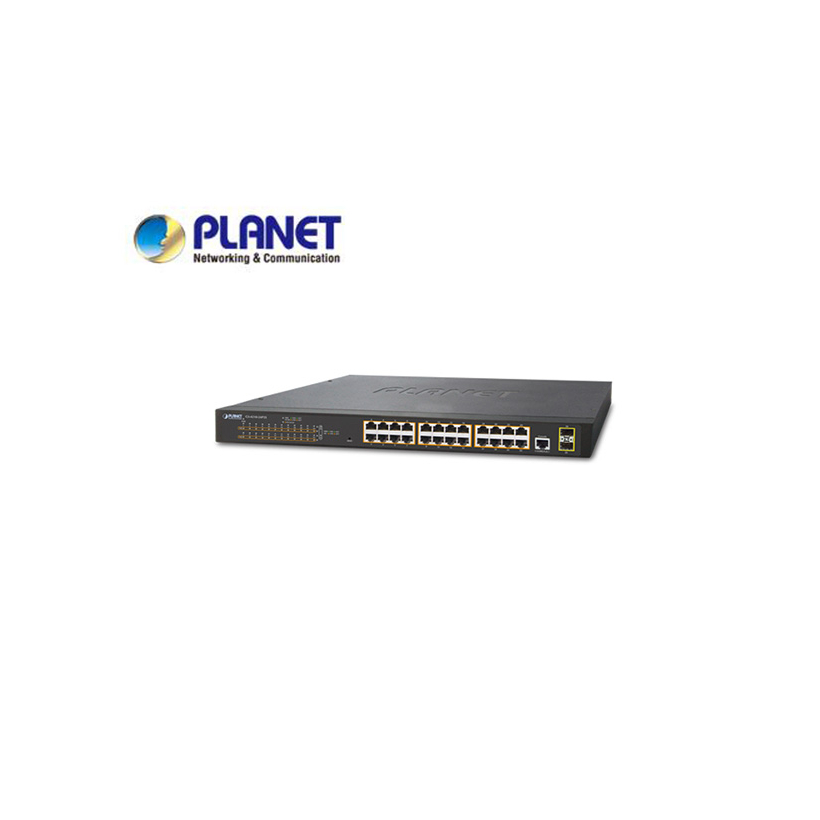 IPv4, 24-Port Managed 802.3at POE+ Gigabit Ethernet Switch + 2-Port 100/1000X SFP (300W)