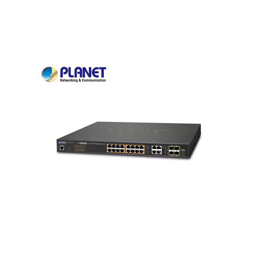 IPv6/IPv4, 16-Port Managed 802.3at POE+ Gigabit Ethernet Switch + 4-Port Gigabit Combo TP/SFP (220W)