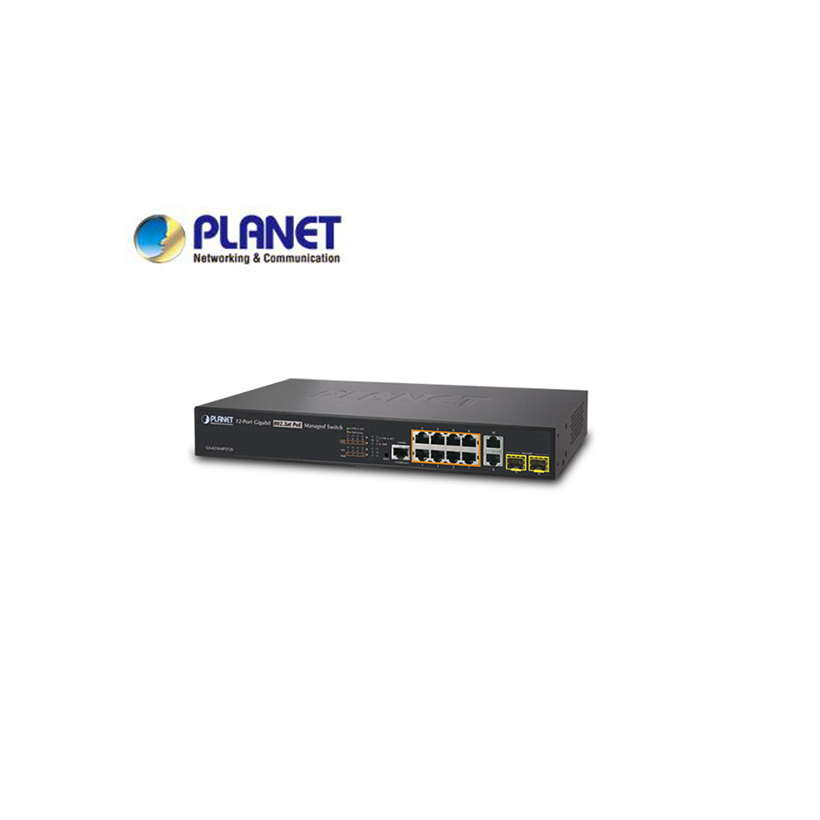 IPv4/IPv6, 8-Port Managed 802.3at POE+ Gigabit Ethernet Switch + 2-Port 10/100/1000Mbps RJ45 + 2-Port 100/1000X SFP (240W)