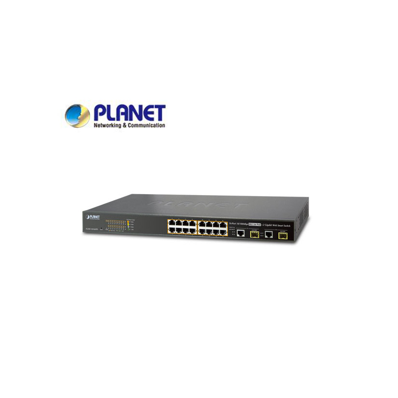 16-Port 10/100TX 802.3at High Power POE + 2-Port Gigabit TP/SFP Combo Managed Ethernet Switch (220W)