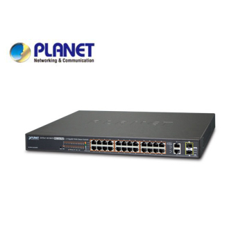 24-Port 10/100TX 802.3at High Power POE + 2-Port Gigabit TP/SFP Combo Managed Ethernet Switch (220W)