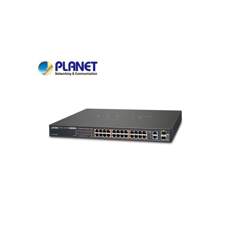 24-Port 10/100TX 802.3at High Power POE + 2-Port Gigabit TP/SFP Combo Managed Ethernet Switch (220W)