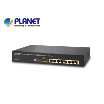 13" 8-Port 10/100/1000 Gigabit Ethernet Switch with 8-Port 802.3at High Power PoE+ Injector (130W)