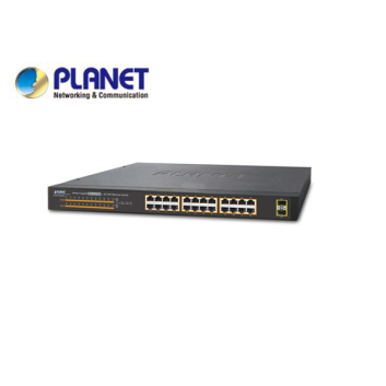 19" 24-Port 10/100/1000T 802.3at POE + 2-Port 1000X SFP Unmanaged Gigabit Ethernet Switch (220W)