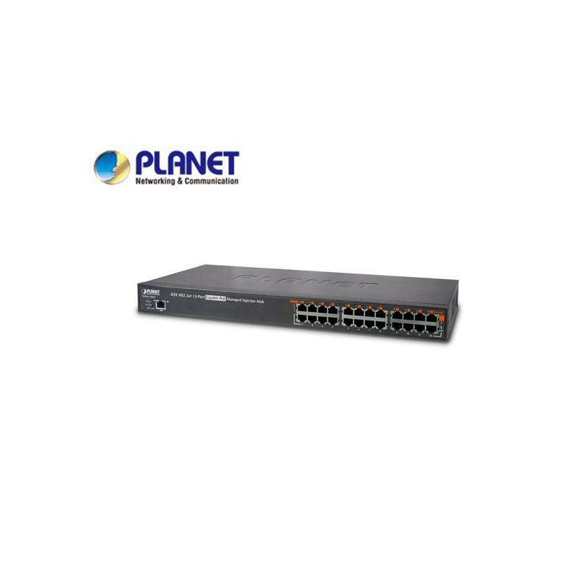 12-Port 802.3at 30w Managed Gigabit High Power over Ethernet Injector Hub (full power - 350W)