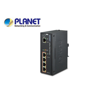 IP30 Industrial 1-Port 60W Ultra POE to 4-Port 802.3af/at Gigabit POE Extender (-40 to 75 C)