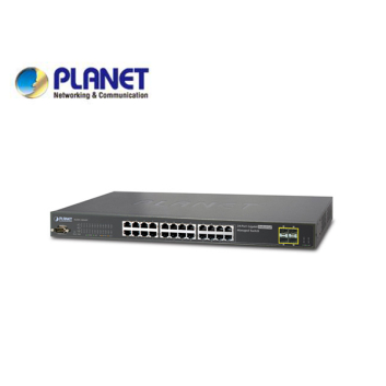 IP30 19" Rack Mountable Industrial L2+/L4 Managed Ethernet Switch, 24*1000T with 4 shared 100/1000X SFP (-40 - 75 C, AC + 2 DC, DIDO, ERPS Ring, 1588)