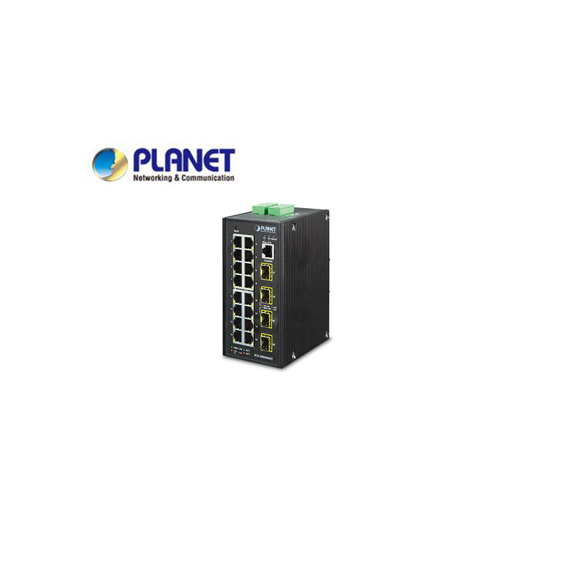 IP30 Industrial 16* 10/100/1000TP + 4* 100/1000F SFP Full Managed Ethernet Switch (-40 to 75 degree C, 2*DI, 2*DO), ERPS Ring, 1588