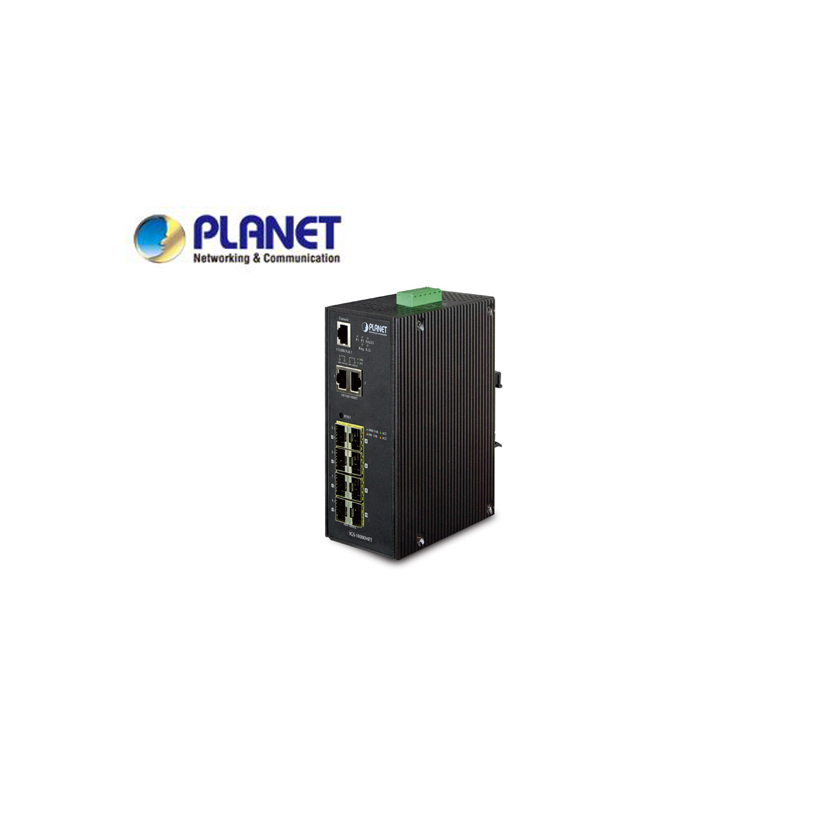 IP30 Industrial 8* 100/1000F SFP + 2*10/100/1000T Full Managed Ethernet Switch (-40 to 75 degree C), 1588